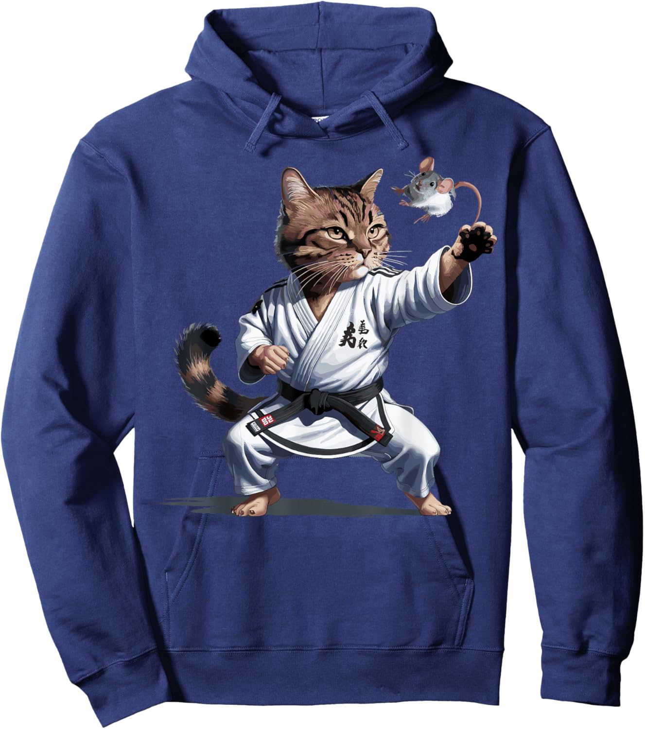 Martial Arts Cat Karate Black Belt Funny Fighter Hoodie - Hoodie | Navy