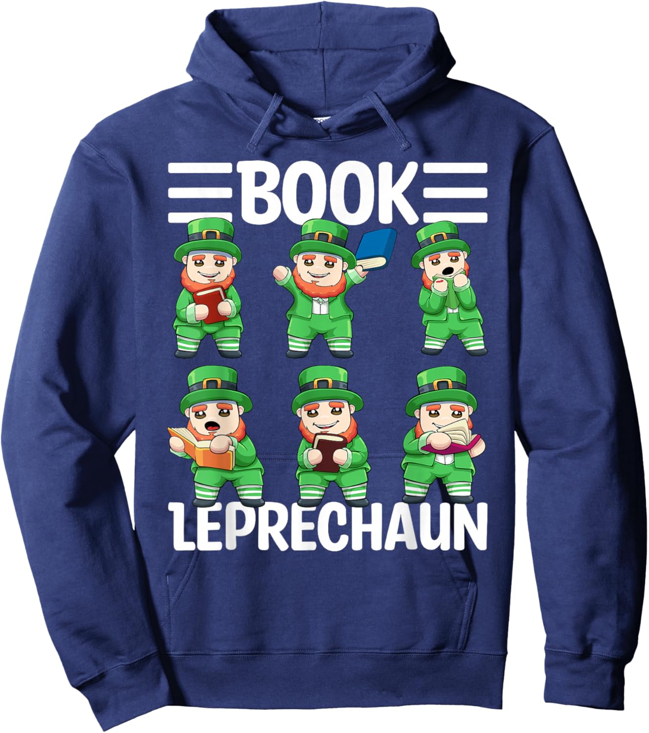 Book Leprechaun St. Patrick's Day Library Librarian Reading Hoodie - Hoodie | Navy