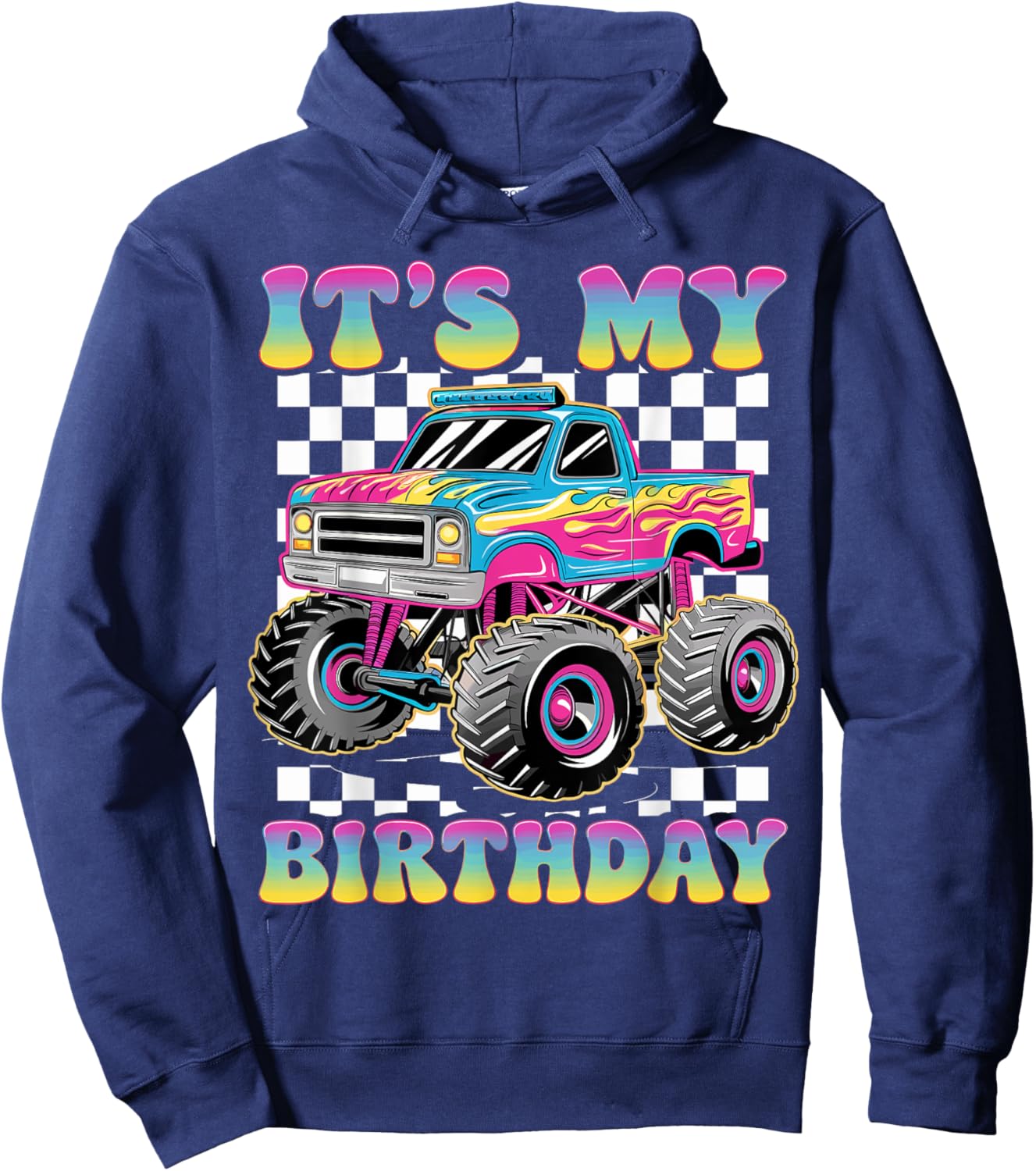 Monster Truck Lover It's My Birthday Monster Truck Hoodie - Hoodie | Navy