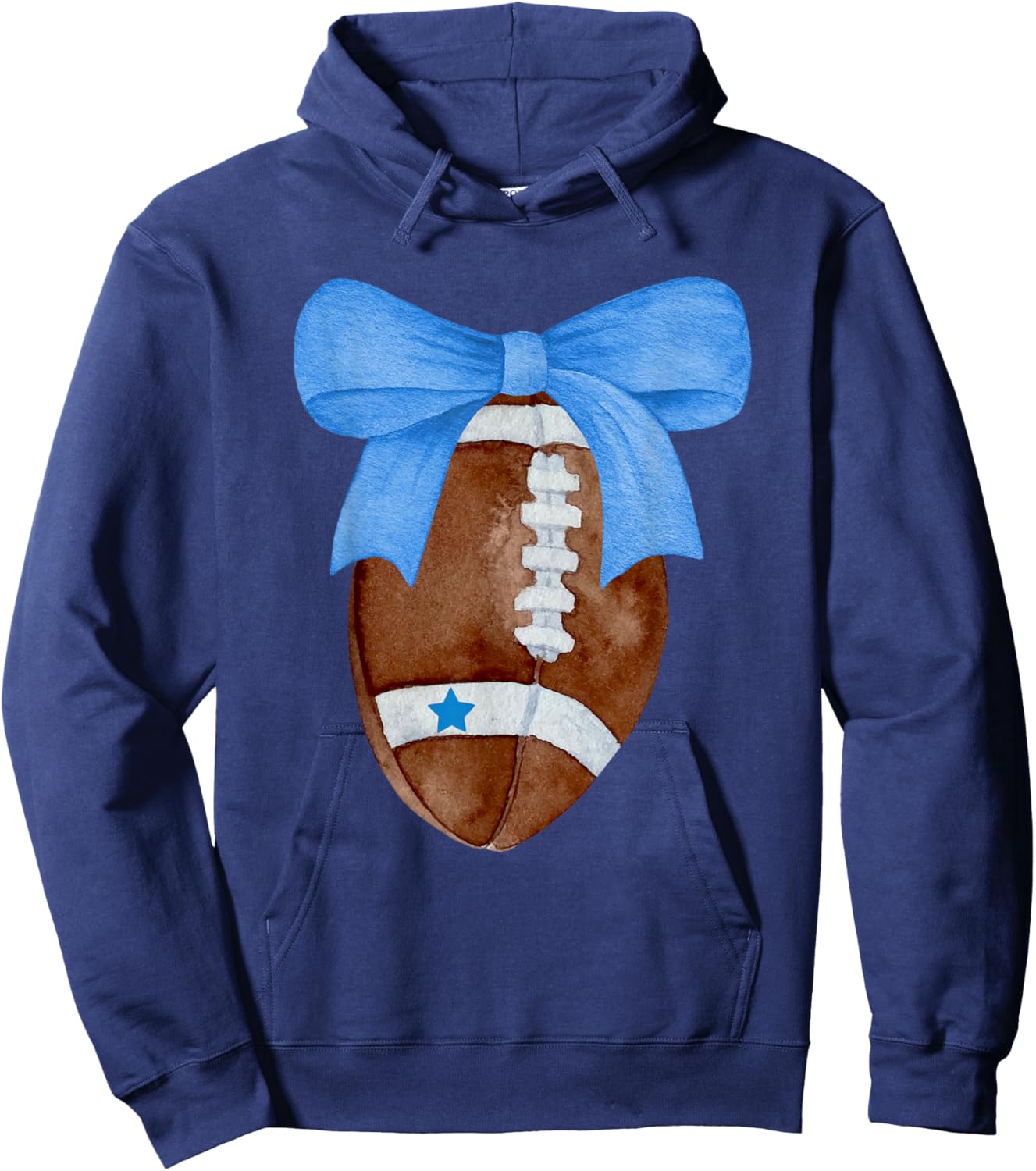 Football Coquette Bow Football Mom Women Girls Kids Dallas Hoodie - Hoodie | Navy