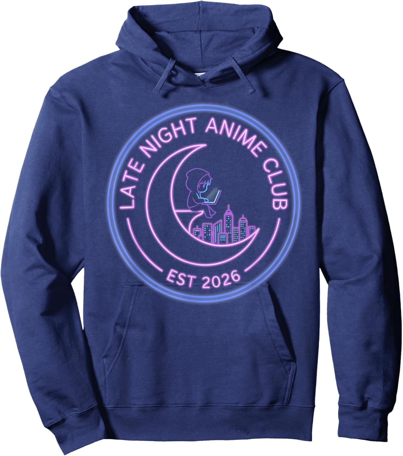 Kawaii Costume Kids Manga Outfit Binge Watcher Anime Club Hoodie - Hoodie | Navy