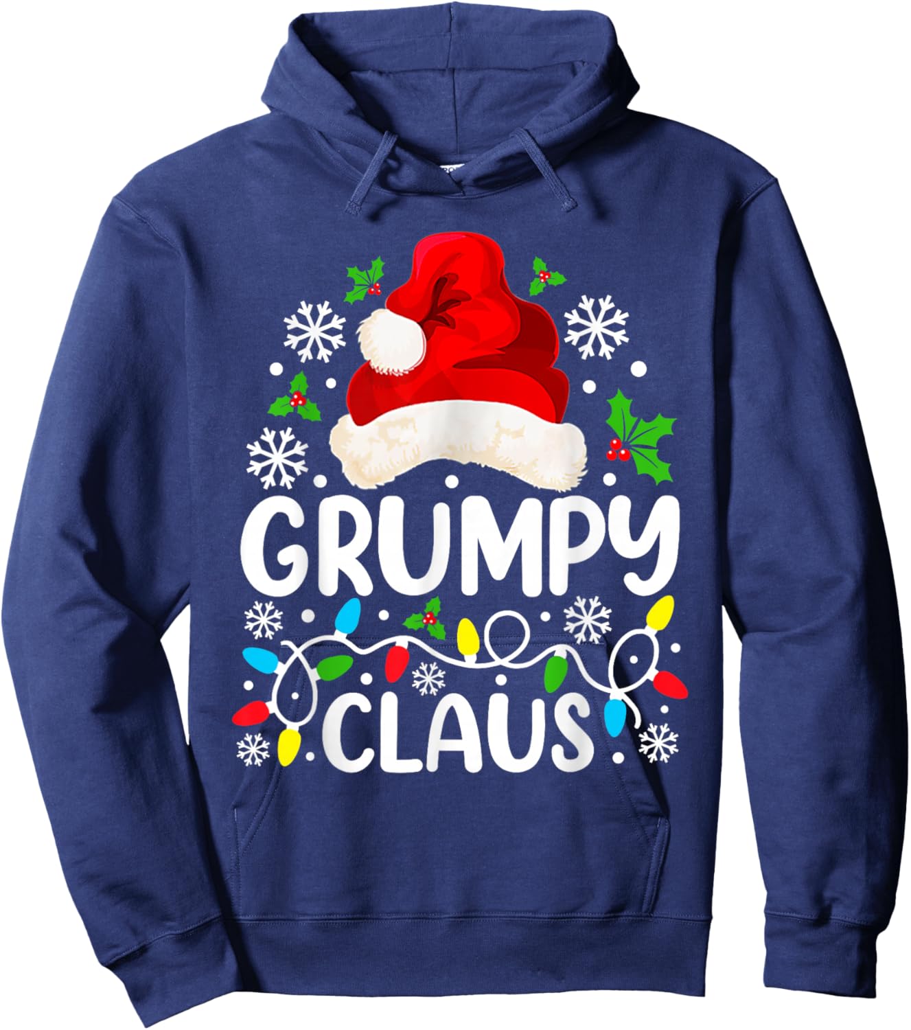 Grumpy Claus Funny Christmas Family Matching Grandpa Hoodie - Hoodie | Navy