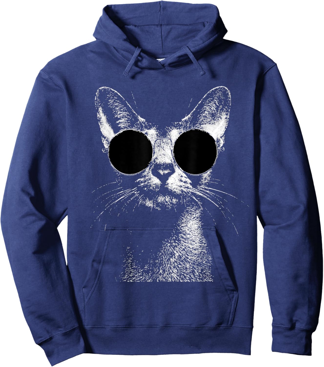 Chat abyssin Style Grunge Hipster avec Lunettes de Soleil Hoodie - Hoodie | Navy
