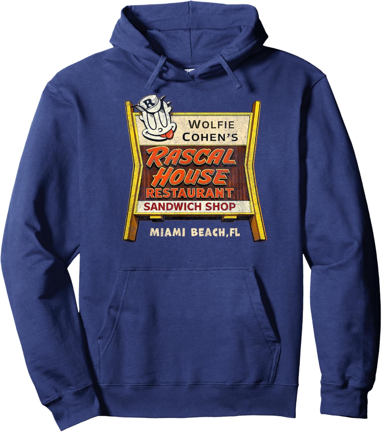 Rascal House Retro 70s 80s Miami Beach Funny Hoodie - Hoodie | Navy