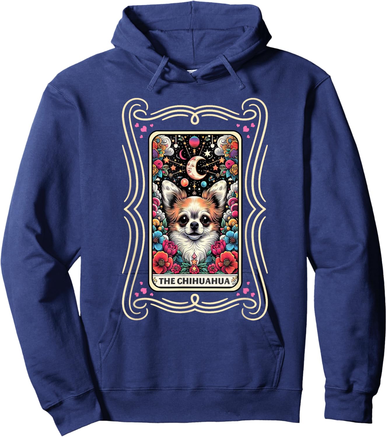 Dog Lover Colorful Tarot Card Chihuahua Graphic Hoodie - Hoodie | Navy