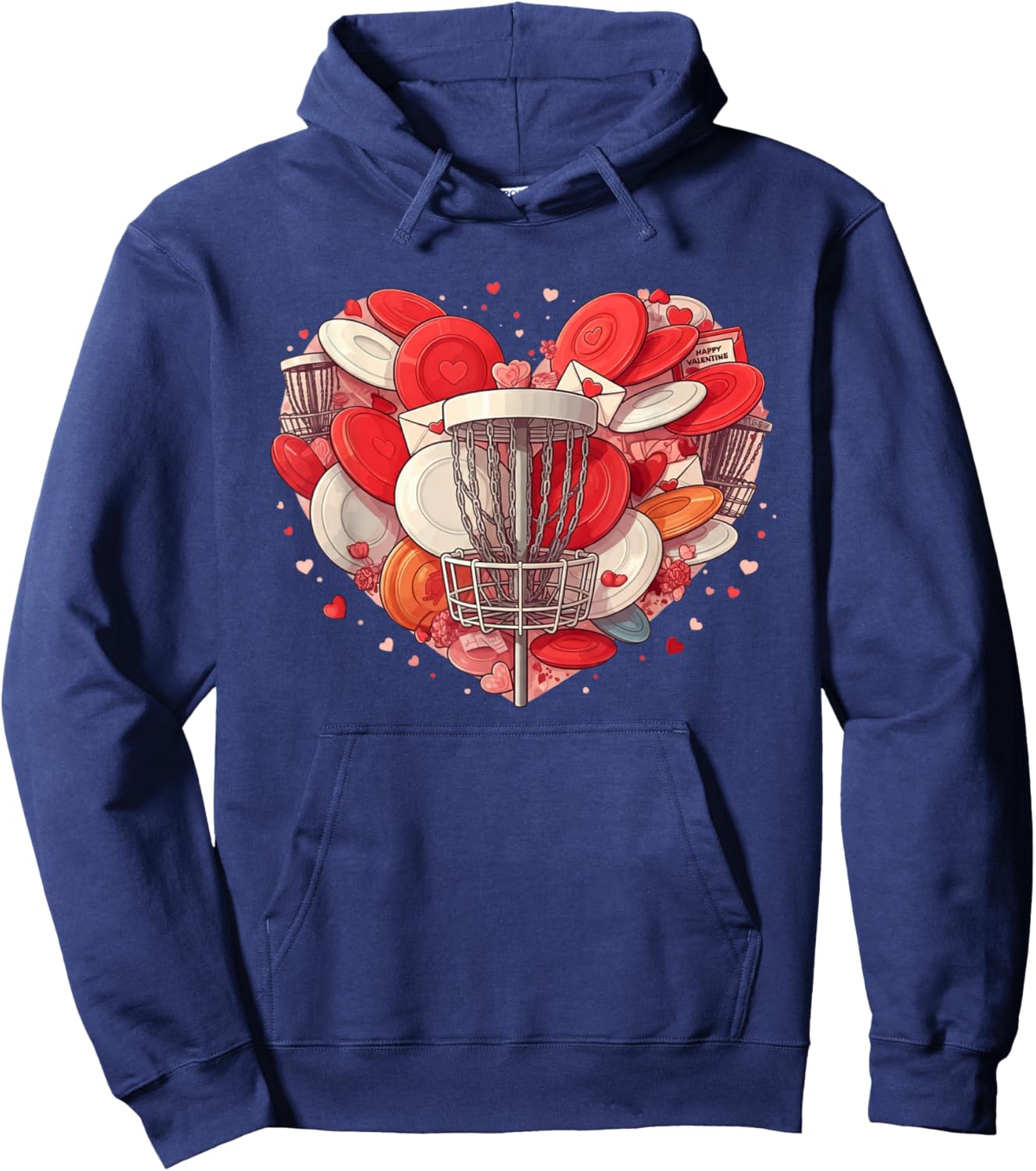 Funny Disc Golf Heart Valentine Disc Golf Kids Hoodie - Hoodie | Navy