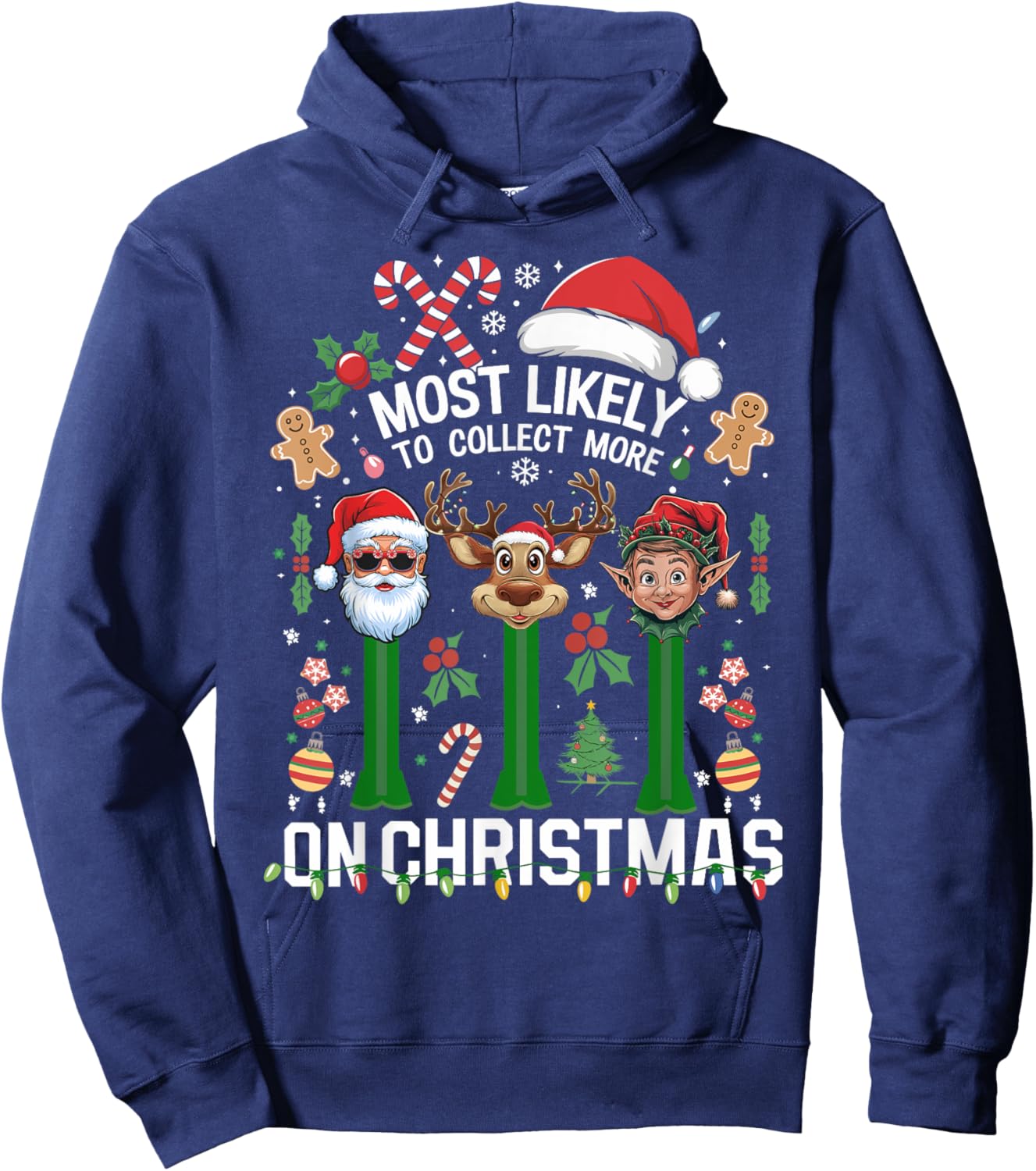 Xmas We Collect More On Christmas Hoodie - Hoodie | Navy