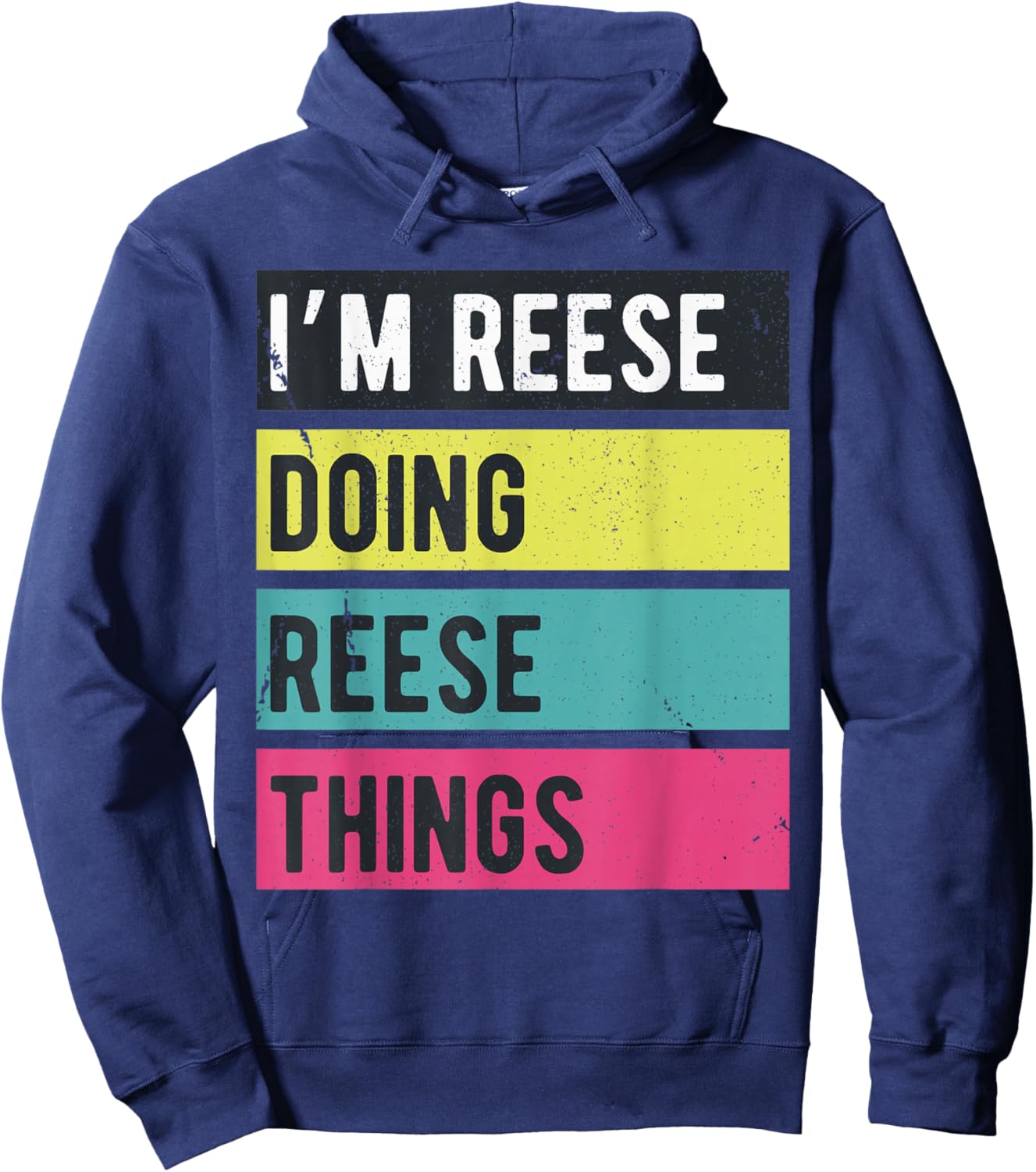 Doing Reese Things Funny Personalized Names Retro Hoodie - Hoodie | Navy