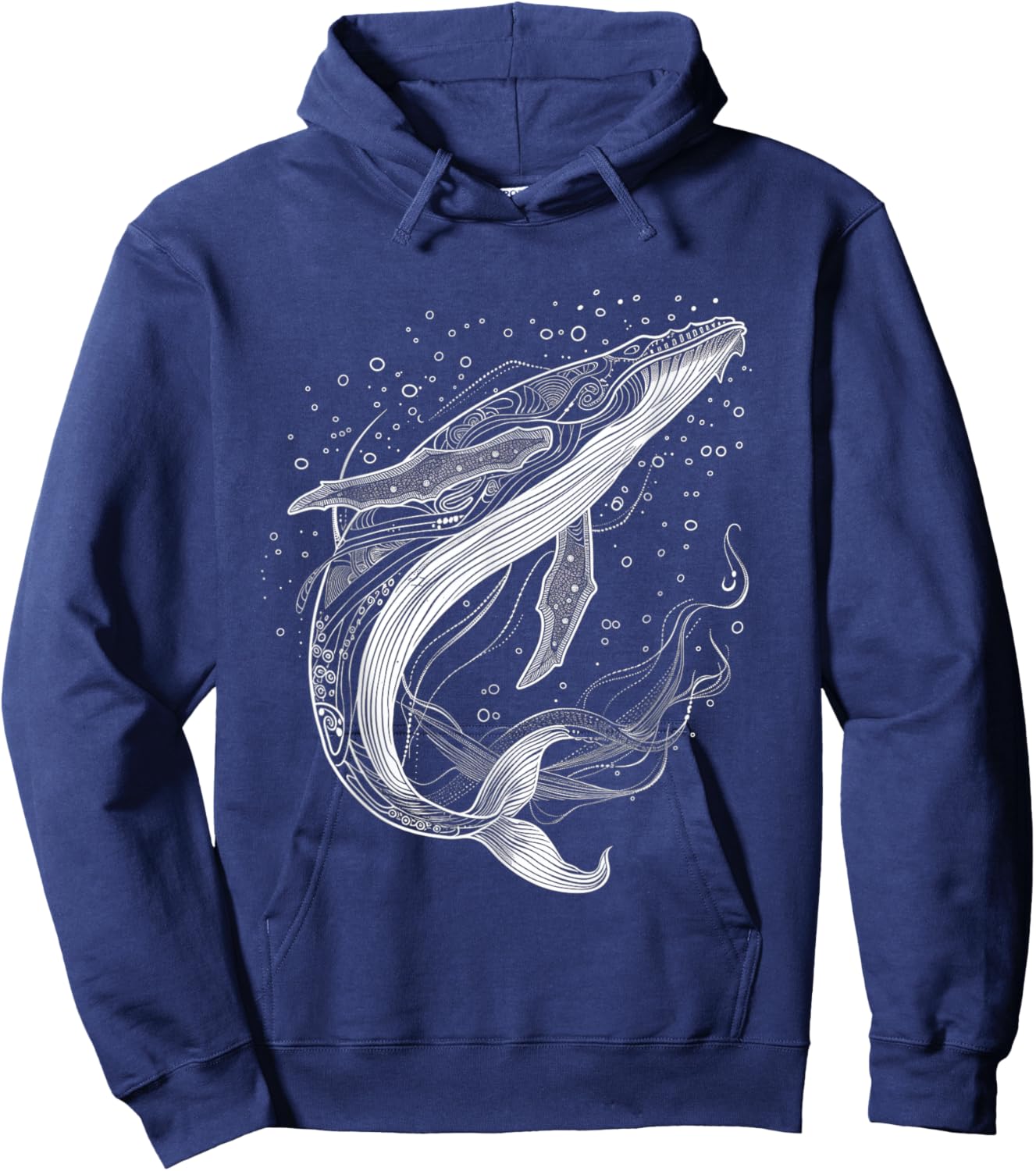 Blue Whale Humpback Whale Lover Hoodie - Hoodie | Navy