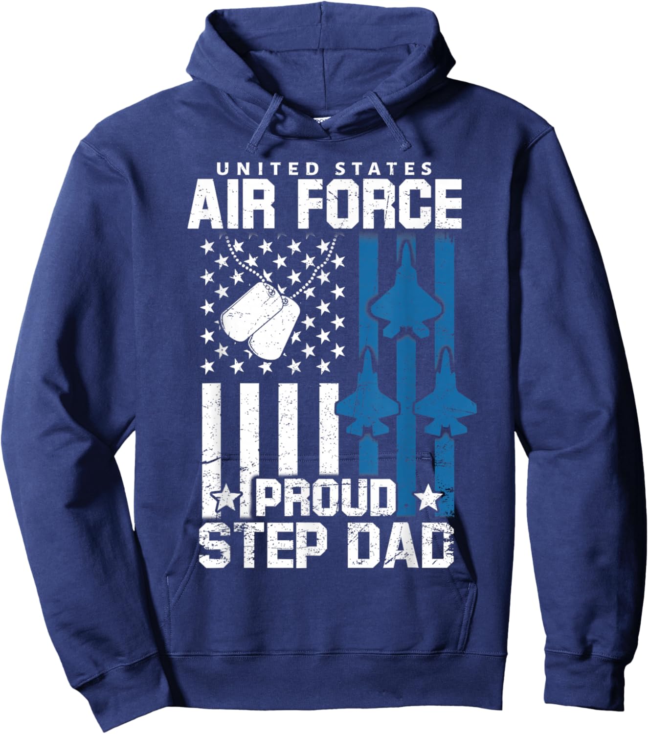 Proud Step Dad of US Air Force Veteran USAF Family Matching Hoodie - Hoodie | Navy