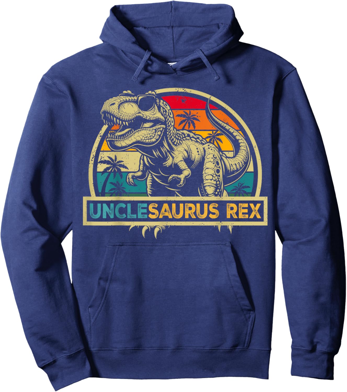 Unclesaurus Rex Dinosaur Uncle Saurus Rex Family Matching Hoodie - Hoodie | Navy