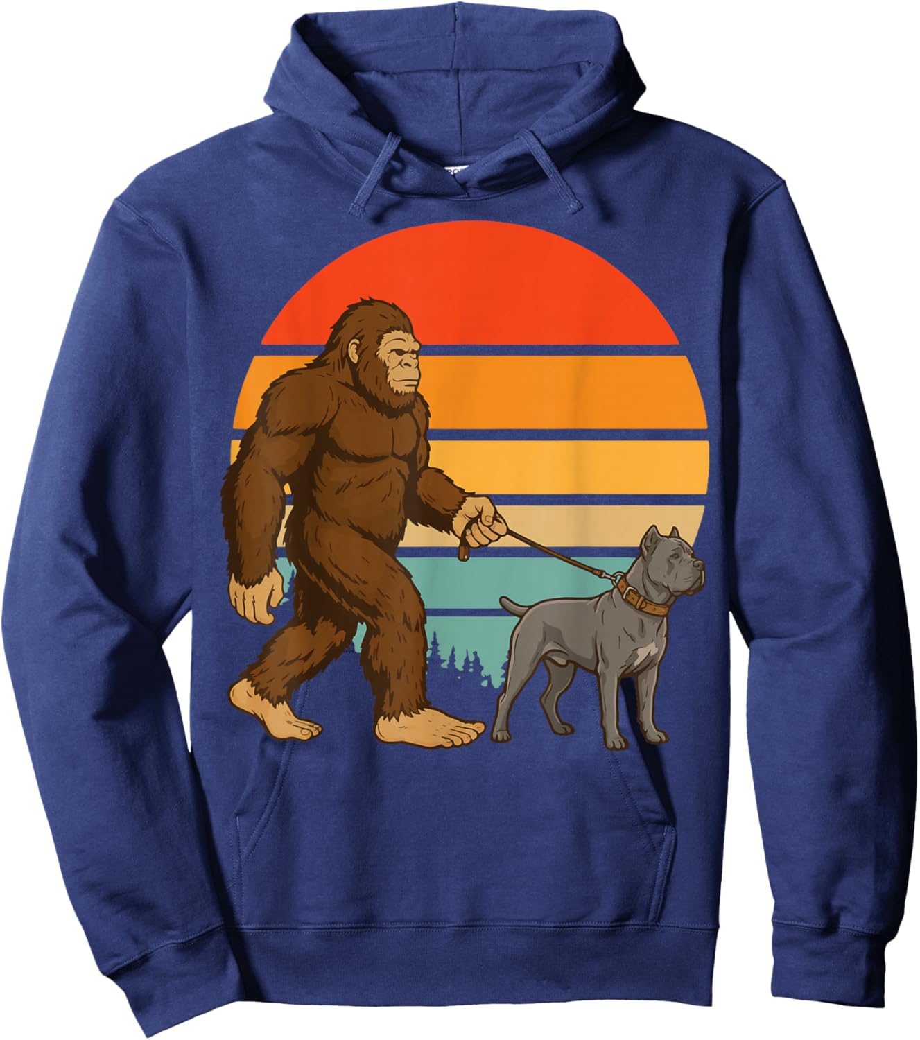 Bigfoot Cane Corso Retro Italian Mastiff Hoodie - Hoodie | Navy