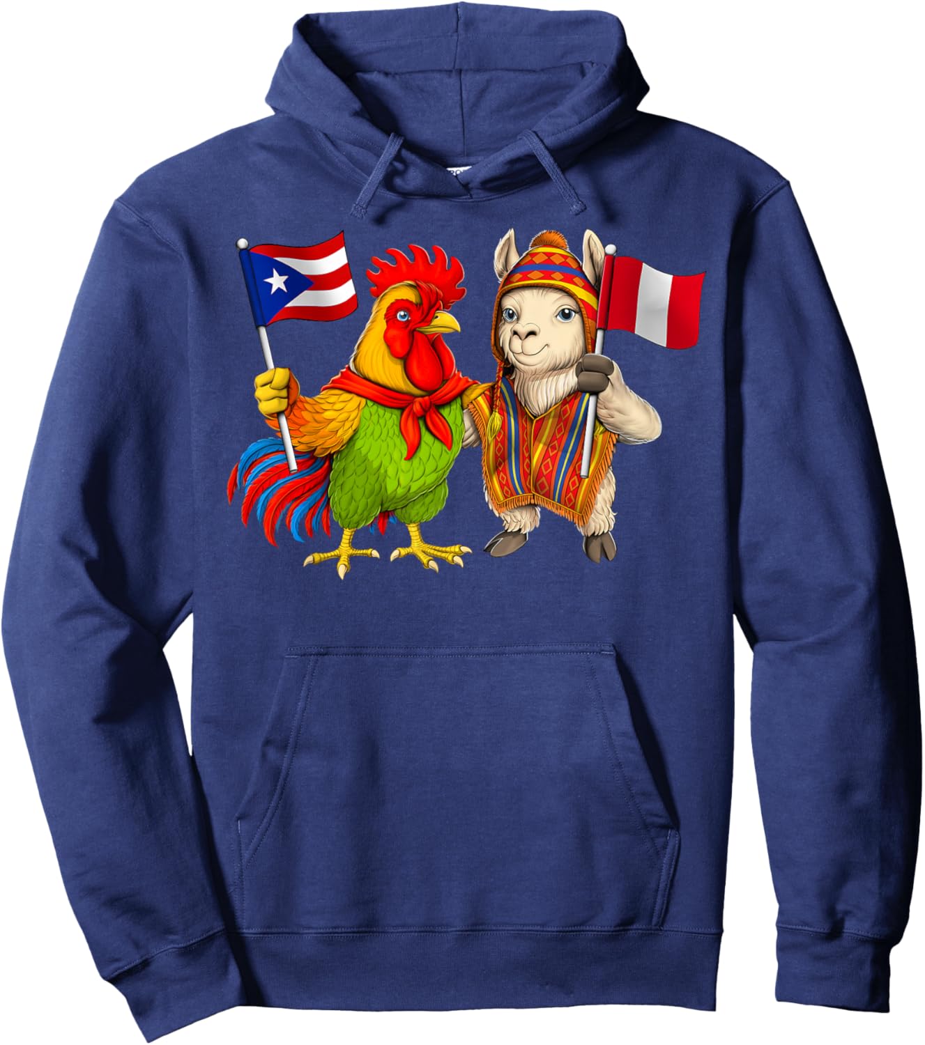 Puerto Rico Peru Flag Puerto Rican Roots Peruvian Heritage Hoodie - Hoodie | Navy