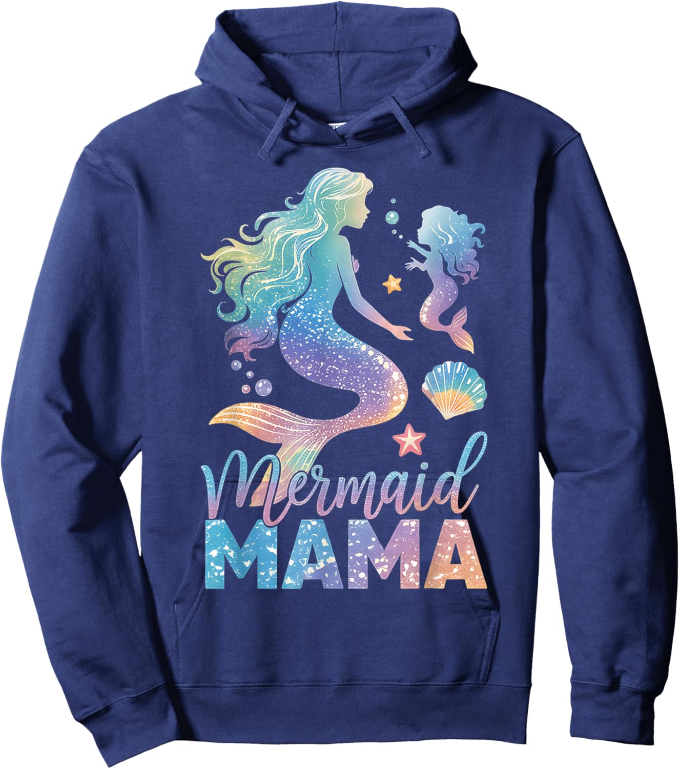 Cute Mermaid Mama Mermaid Mom Mommy Happy Mothers Day Women Hoodie - Hoodie | Navy