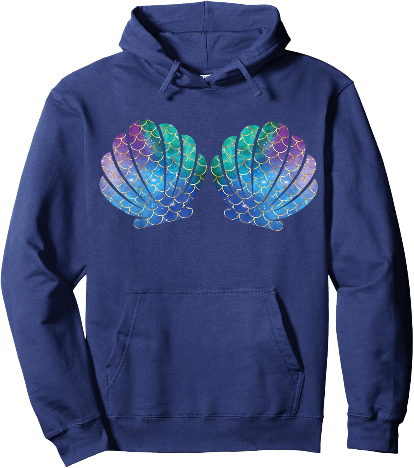 Mermaid Sea Shell Bra Costume halloween Matching Hoodie - Hoodie | Navy