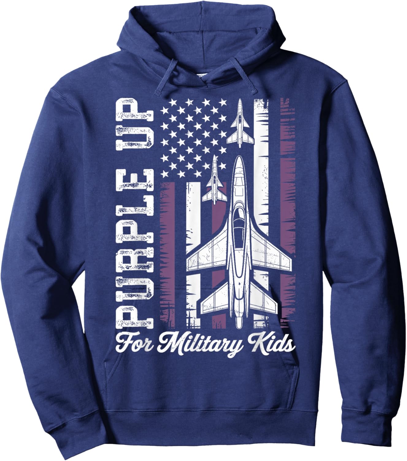 Purple Up for Military Kids Military Child Month Hoodie - Hoodie | Navy