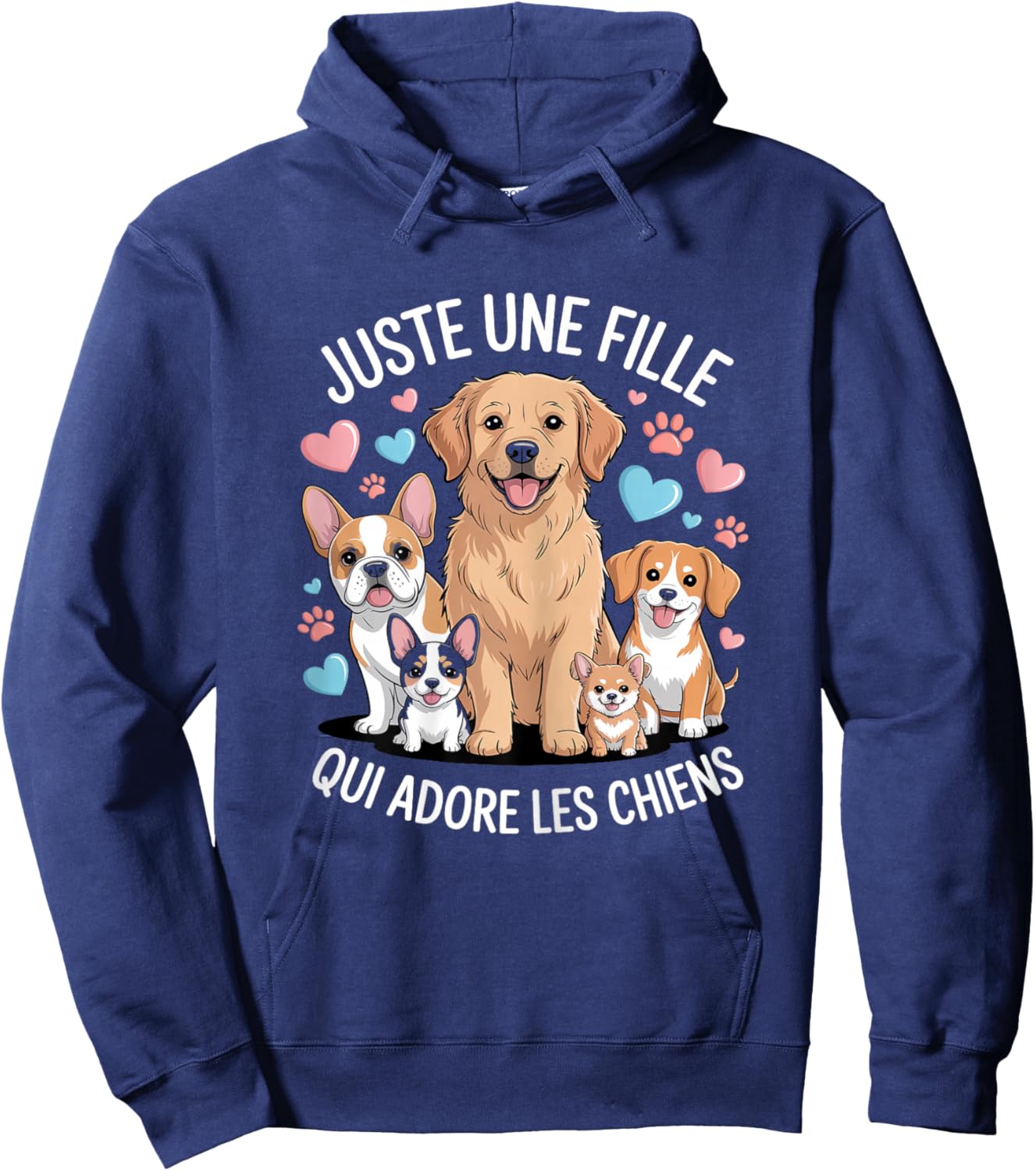 Juste Une Fille Qui Adore Les Chiens Cadeau Humour Hoodie - Hoodie | Navy
