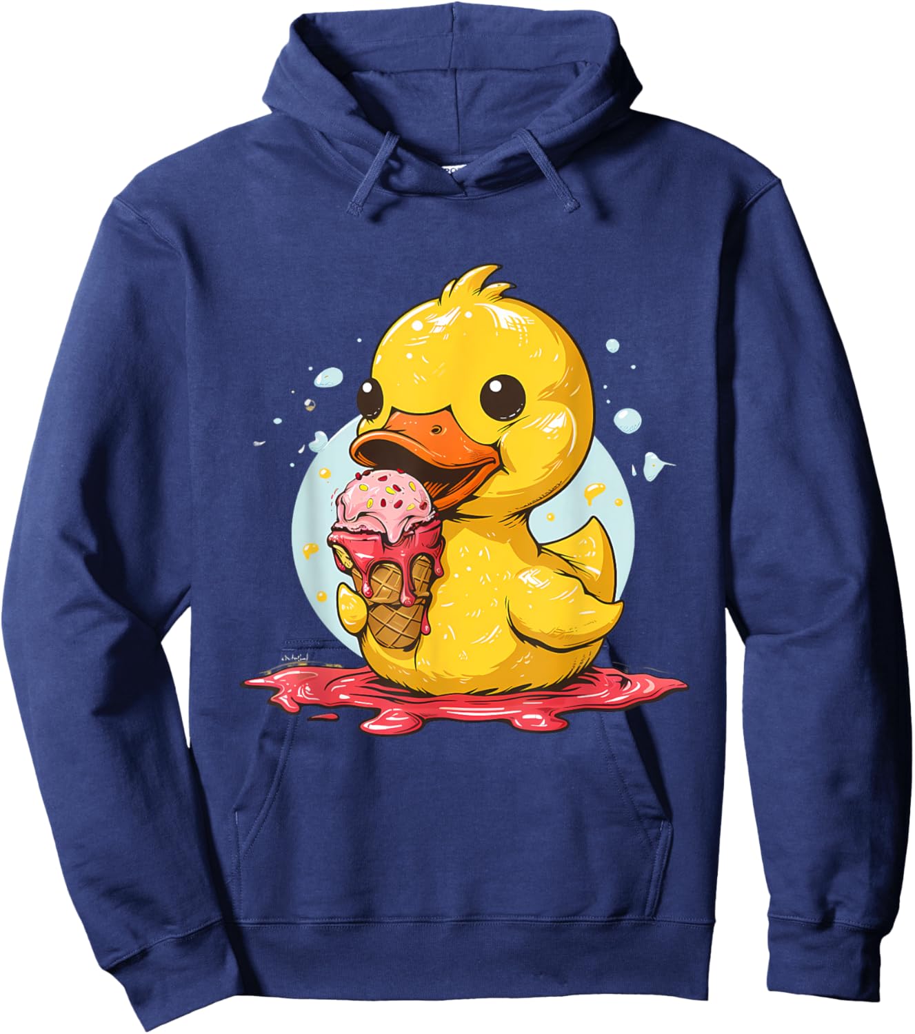 Rubber Duck Ice Cream Lover Ice Cream Party Rubber Duckie Women Kids Hoodie - Hoodie | Navy