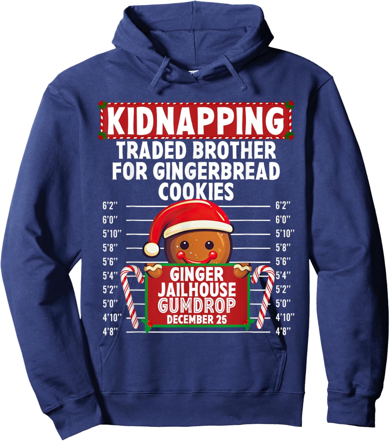 Kidnapping Ginger Jailhouse Christmas Gingerbread Holiday Hoodie - Hoodie | Navy