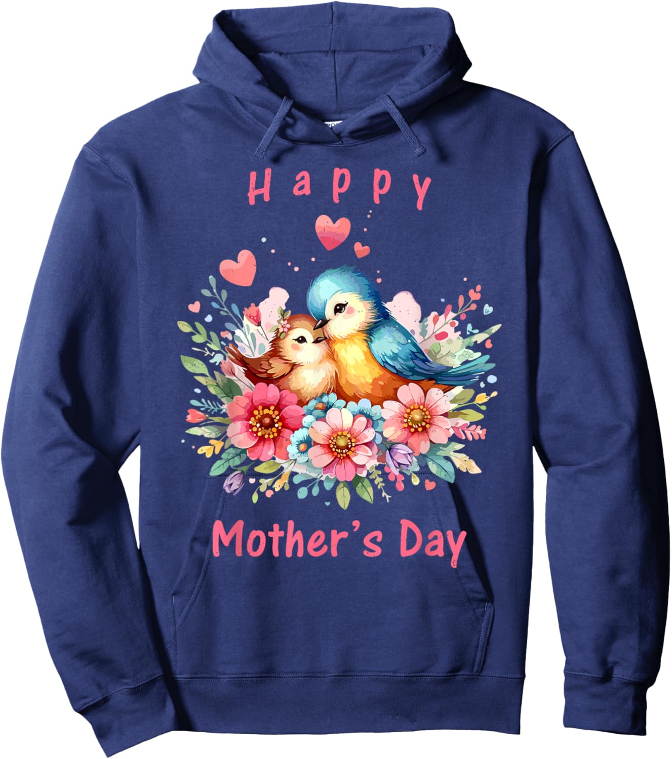 Mom And Baby Bird Happy Mothers Day Mama Wife Women Kids Hoodie - Hoodie | Navy
