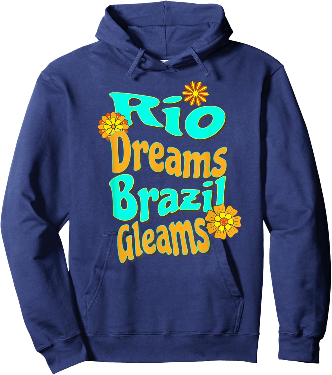 Rêves de Rio Brésil Brille Été Tropical Rétro Hoodie - Hoodie | Navy