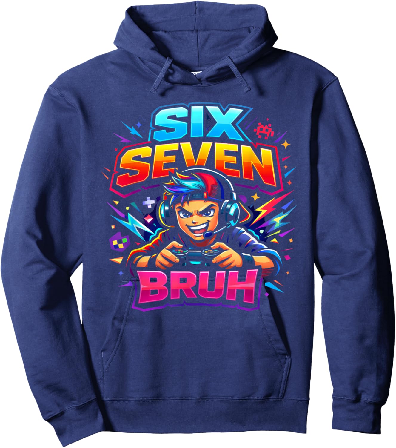 Six Seven Bruh 67 Gamer Gaming Video Games Jungen Kinder Hoodie - Hoodie | Navy