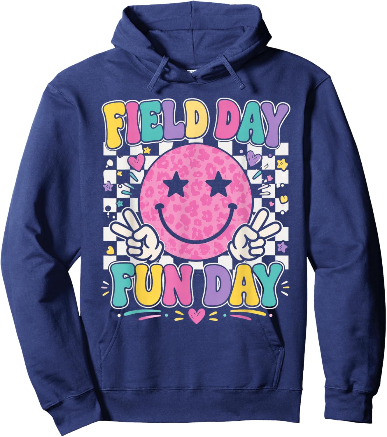 Field Day Fun Day Last Day of School Teacher Student Hoodie - Hoodie | Navy
