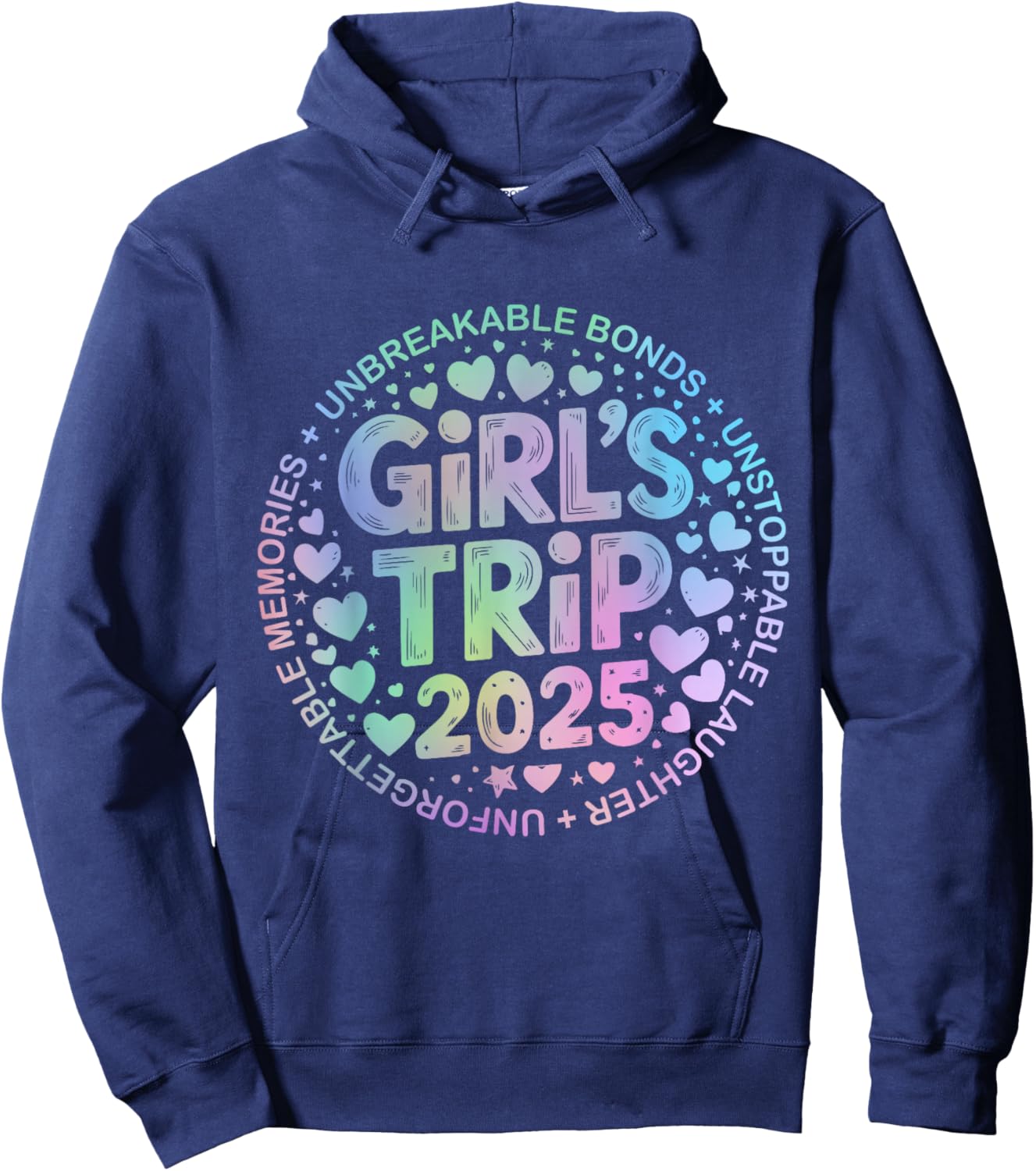 Girls Trip 2025 Weekend Vacation Matching Besties Hoodie - Hoodie | Navy