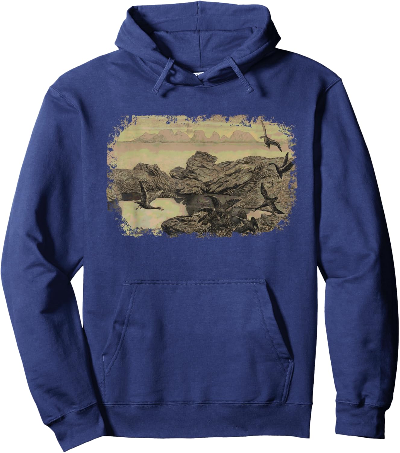 Troldskab Troll Birds Theodor Kittelsen Norwegian Painting Hoodie - Hoodie | Navy