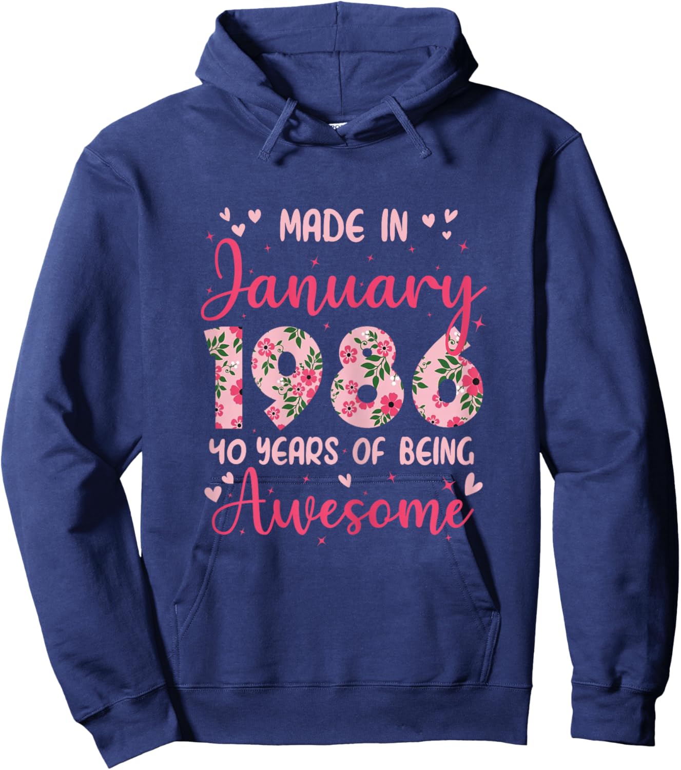 January 1986 Cool 40th Birthday Gift Hoodie - Hoodie | Navy