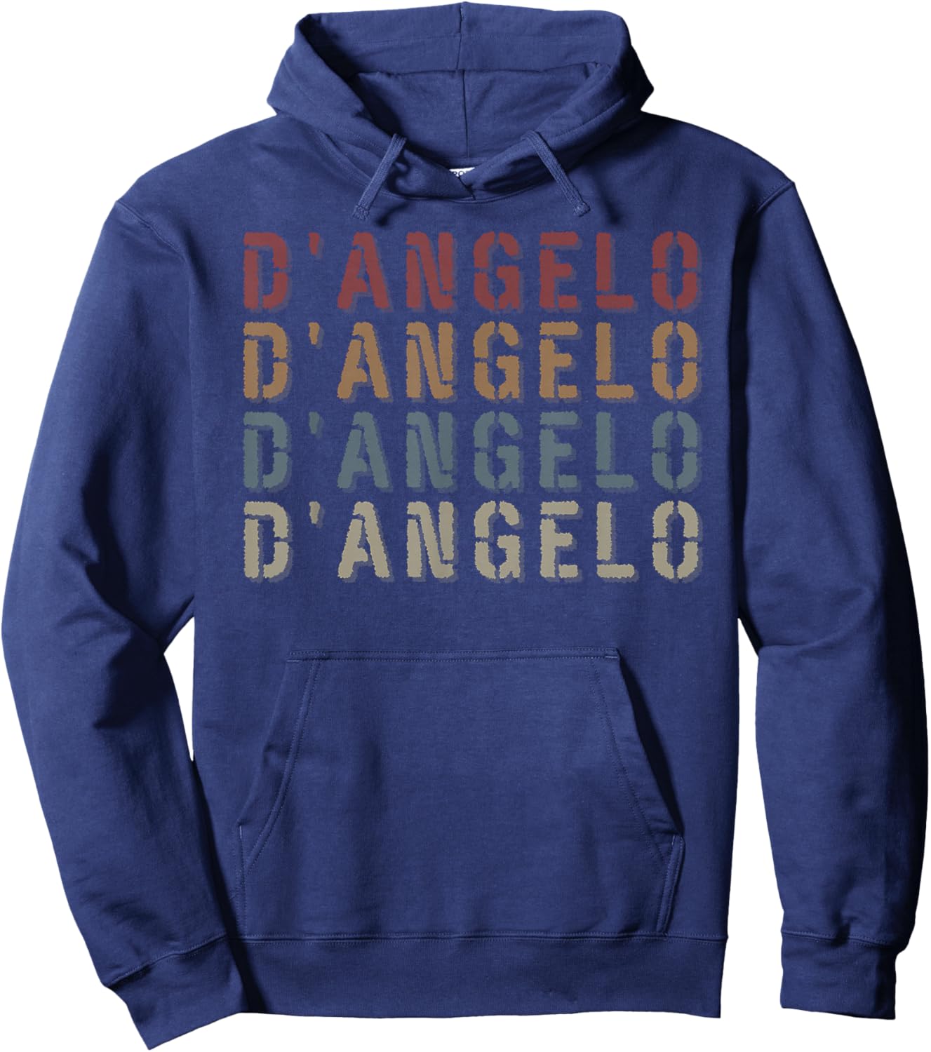 Vintage Style D'Angelo First Name Funny Love Heart D'Angelo Hoodie - Hoodie | Navy