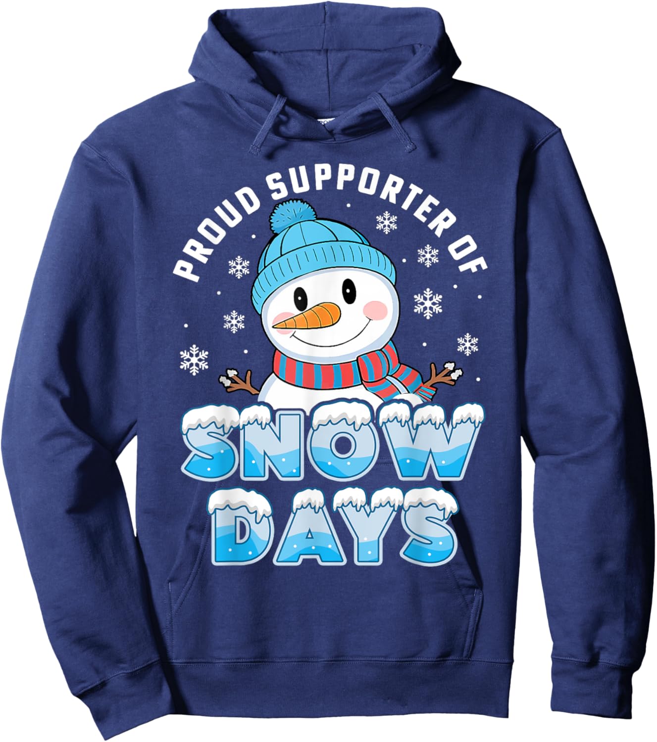 Retro Proud Supporter Of Snow Days Teacher Christmas Holiday Hoodie - Hoodie | Navy