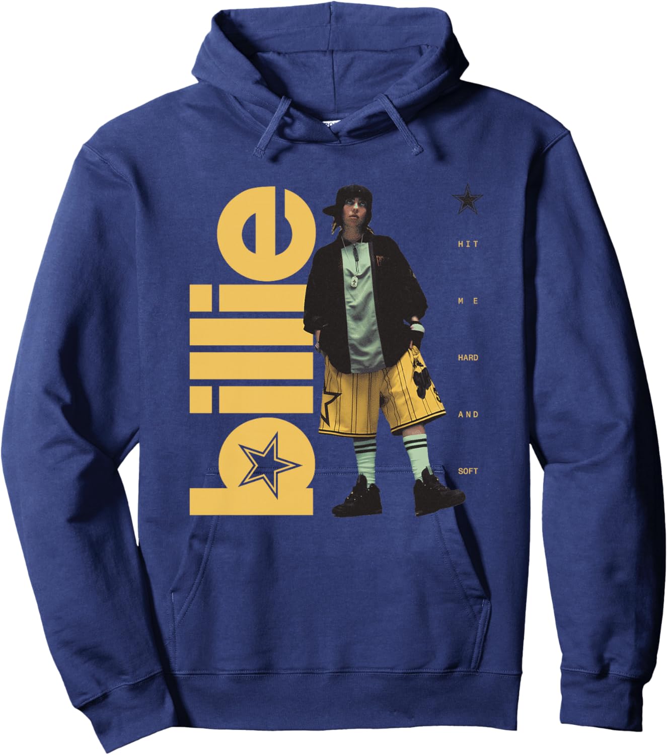 Offizielles Billie Eilish Hit Me Hard and Soft Stehfoto Premium Hoodie - Hoodie | Navy