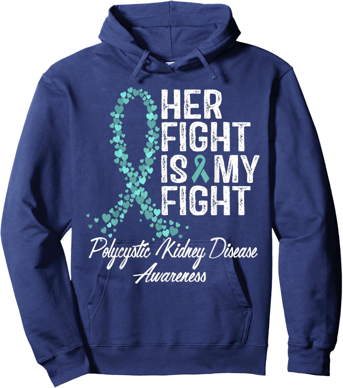 Polycystic Kidney Disease Awareness Her Fight PKD Warrior Hoodie - Hoodie | Navy