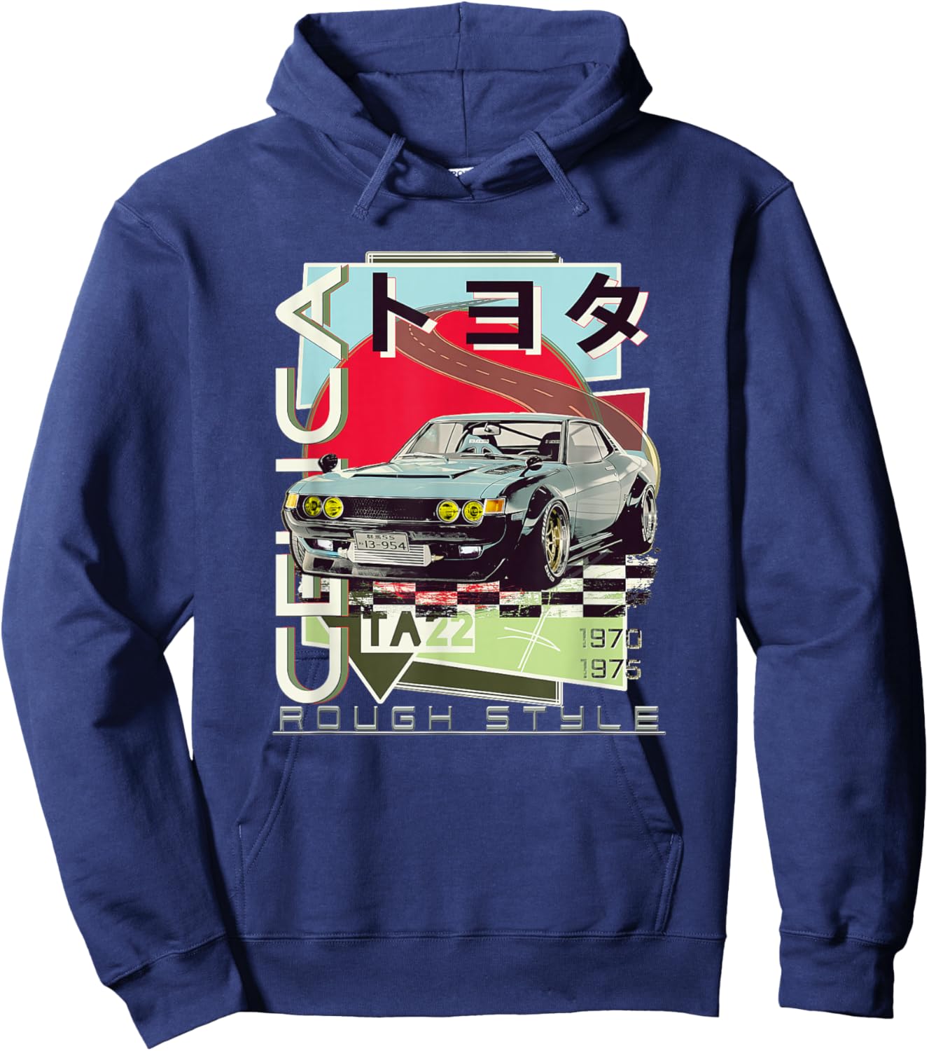 Celica TA22 JDM - Rough Style - Large Body Hoodie - Hoodie | Navy