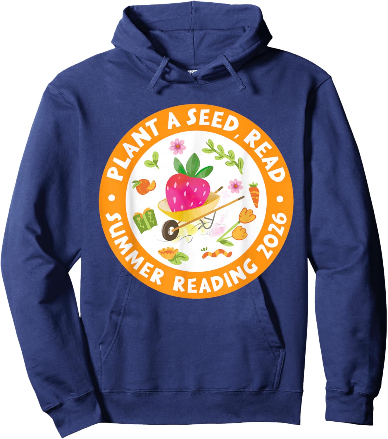 Plant A Seed Read Summer Reading 2026 Cute Farm Book Lover Hoodie - Hoodie | Navy