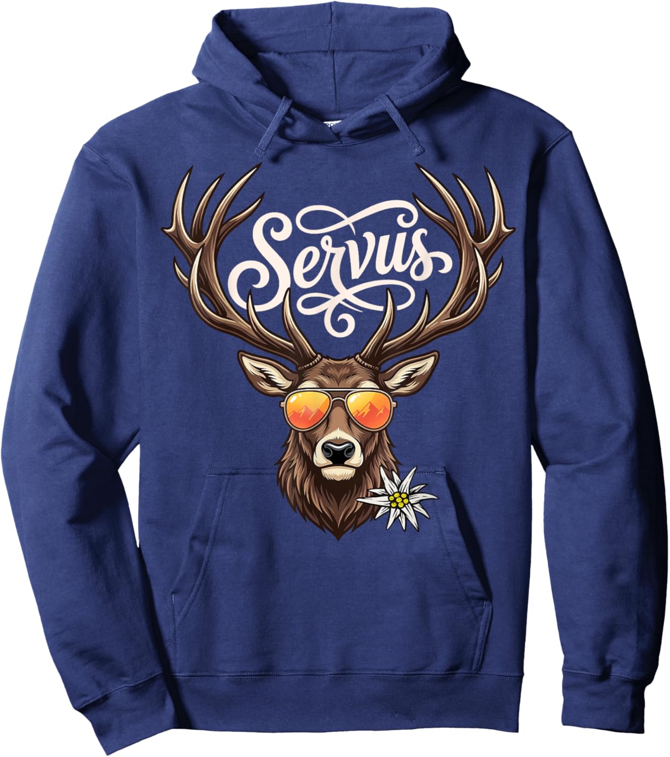 Servus Herren Trachtenshirt Damen Outfit Trachten Hoodie - Hoodie | Navy