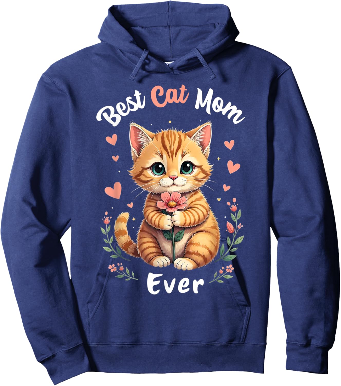 Best Cat Mom Ever Cute Kitten Lover Hoodie - Hoodie | Navy