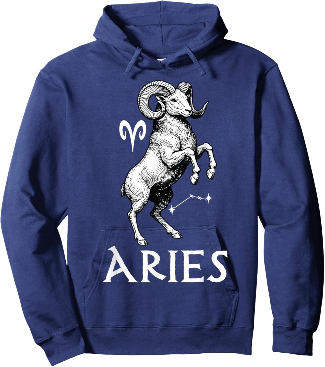 Aries Zodiac Sign Astrology Horoscope Birthday Vintage Hoodie - Hoodie | Navy