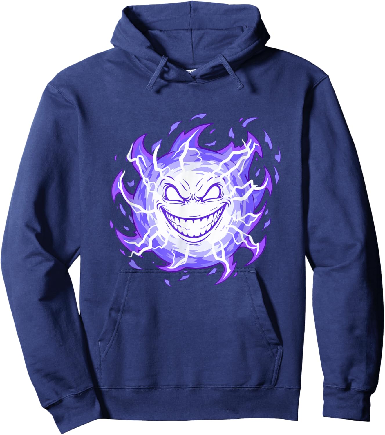 Electric Evil Smiling Spirit Halloween Horror Hoodie - Hoodie | Navy