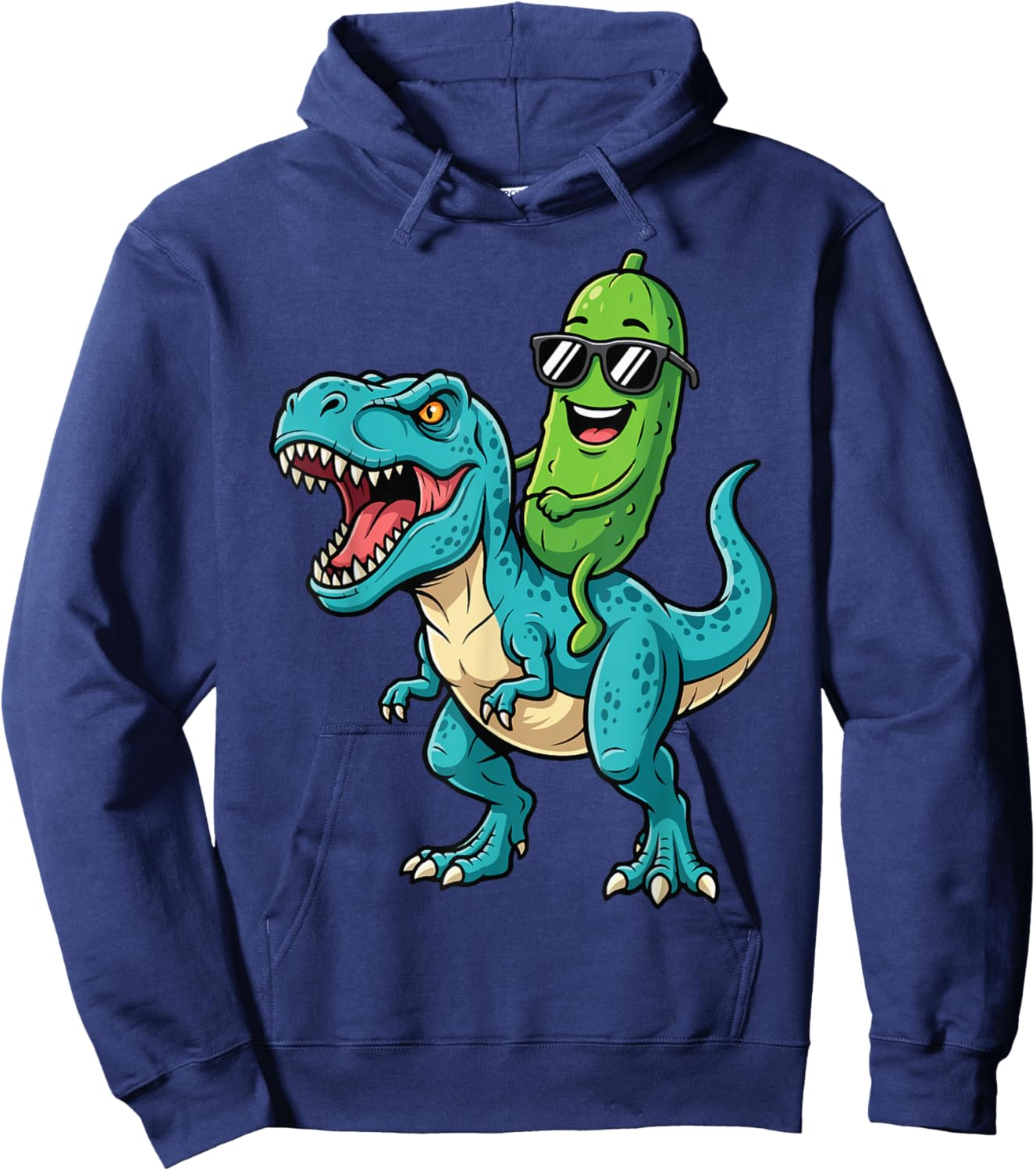 Pickles Riding A T-Rex Hoodie - Hoodie | Navy