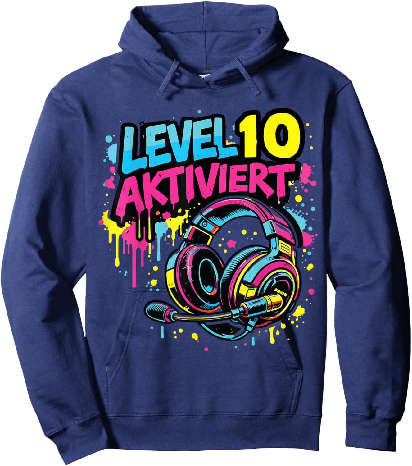 10. Geburtstag Jungen Video Gamer Level 10 Aktiviert Kids Hoodie - Hoodie | Navy