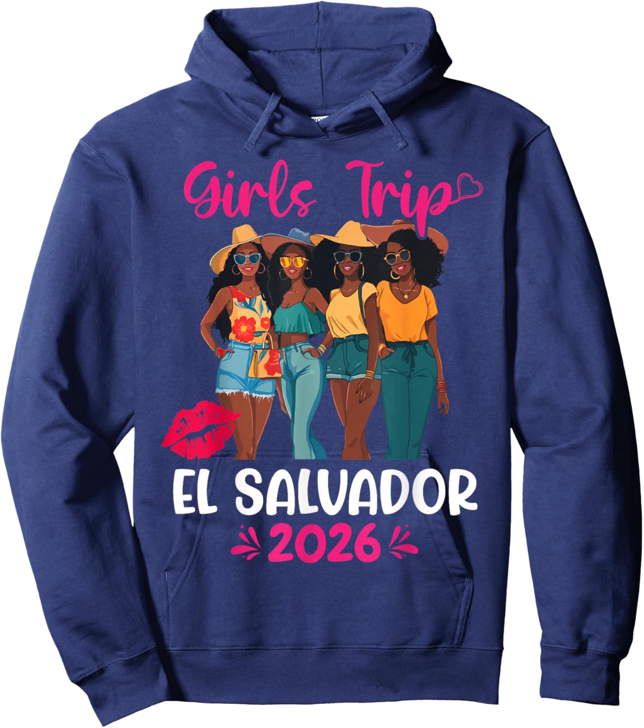 Black Girls Trip El Salvador 2026 Vacation Matching Hoodie - Hoodie | Navy