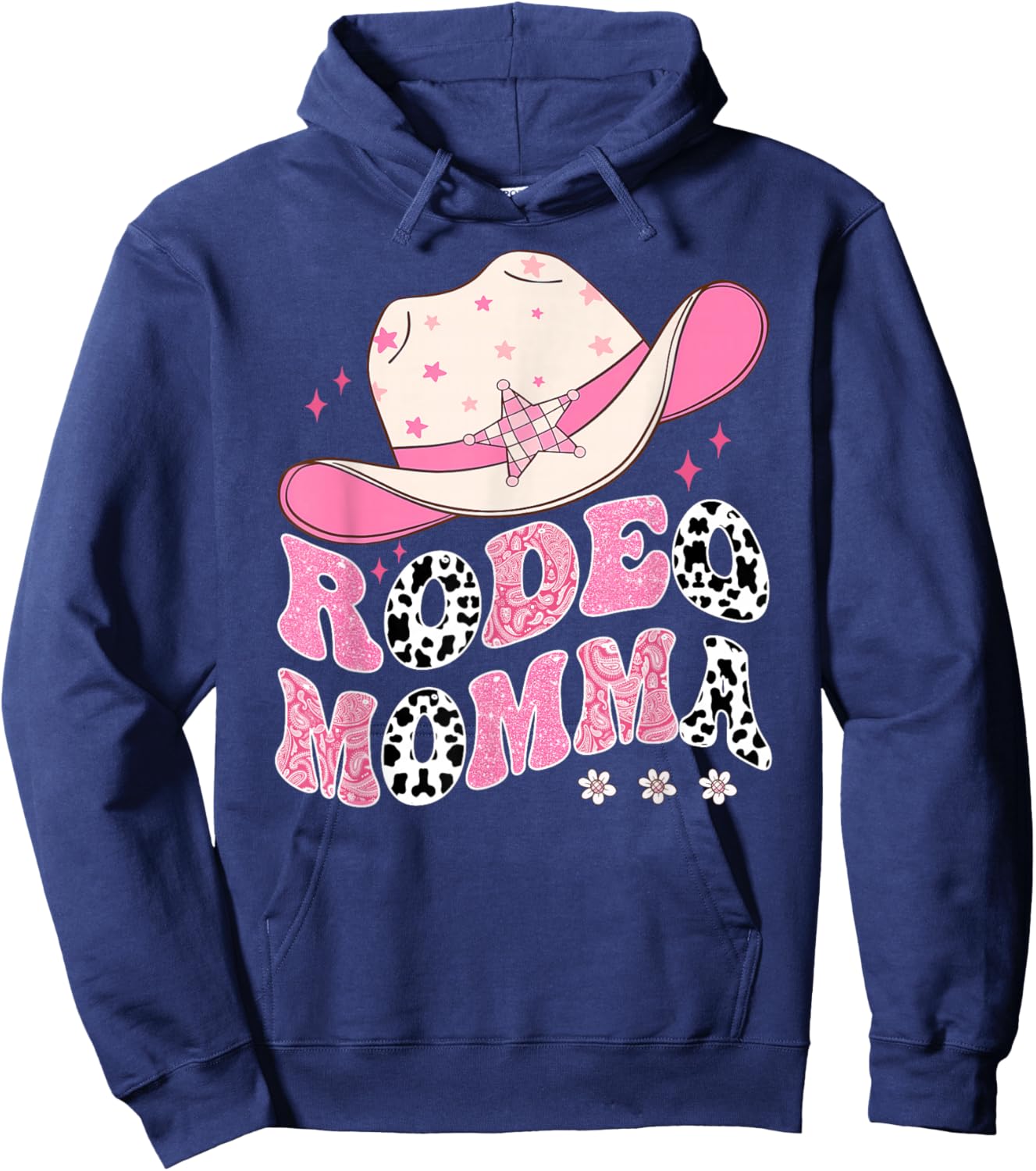 Rodeo Momma Pink CowGirl 1St Birthday Family Matching Hoodie - Hoodie | Navy