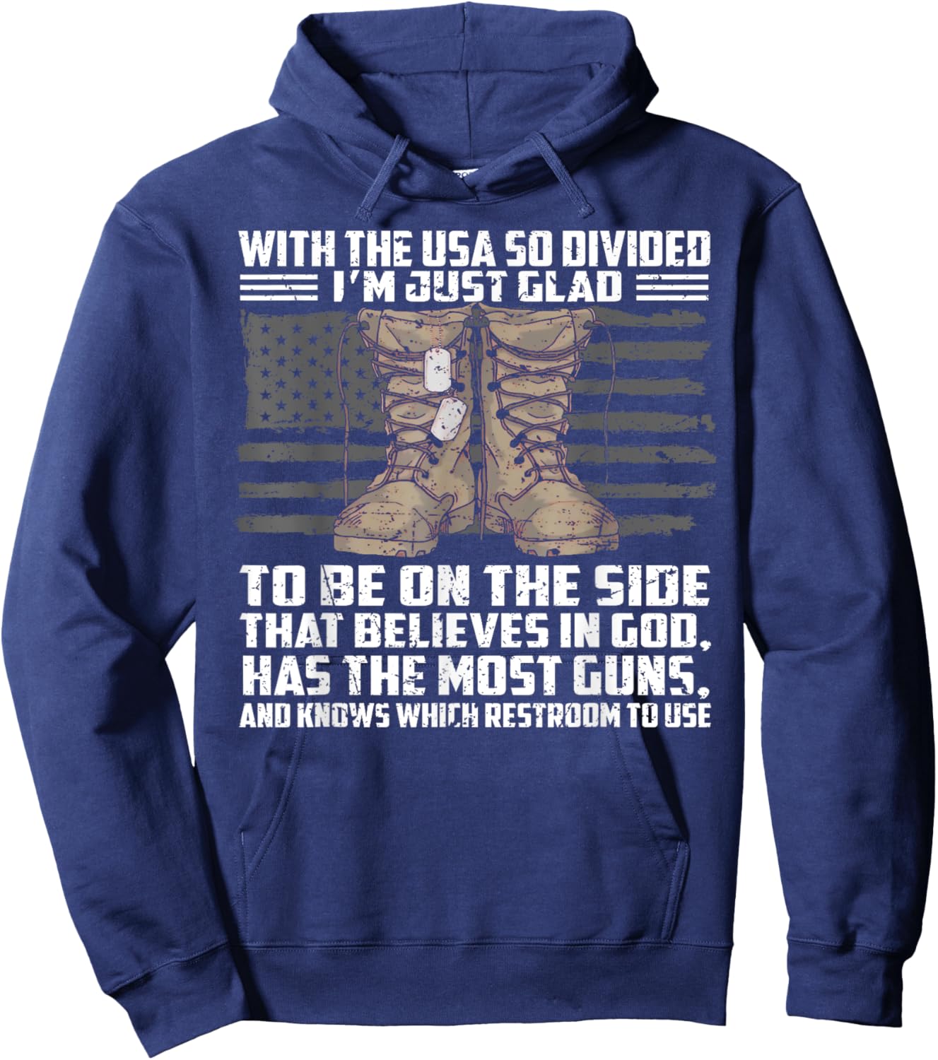 With The Usa So Divided I'm Just Glad To Be On The Side That Hoodie - Hoodie | Navy