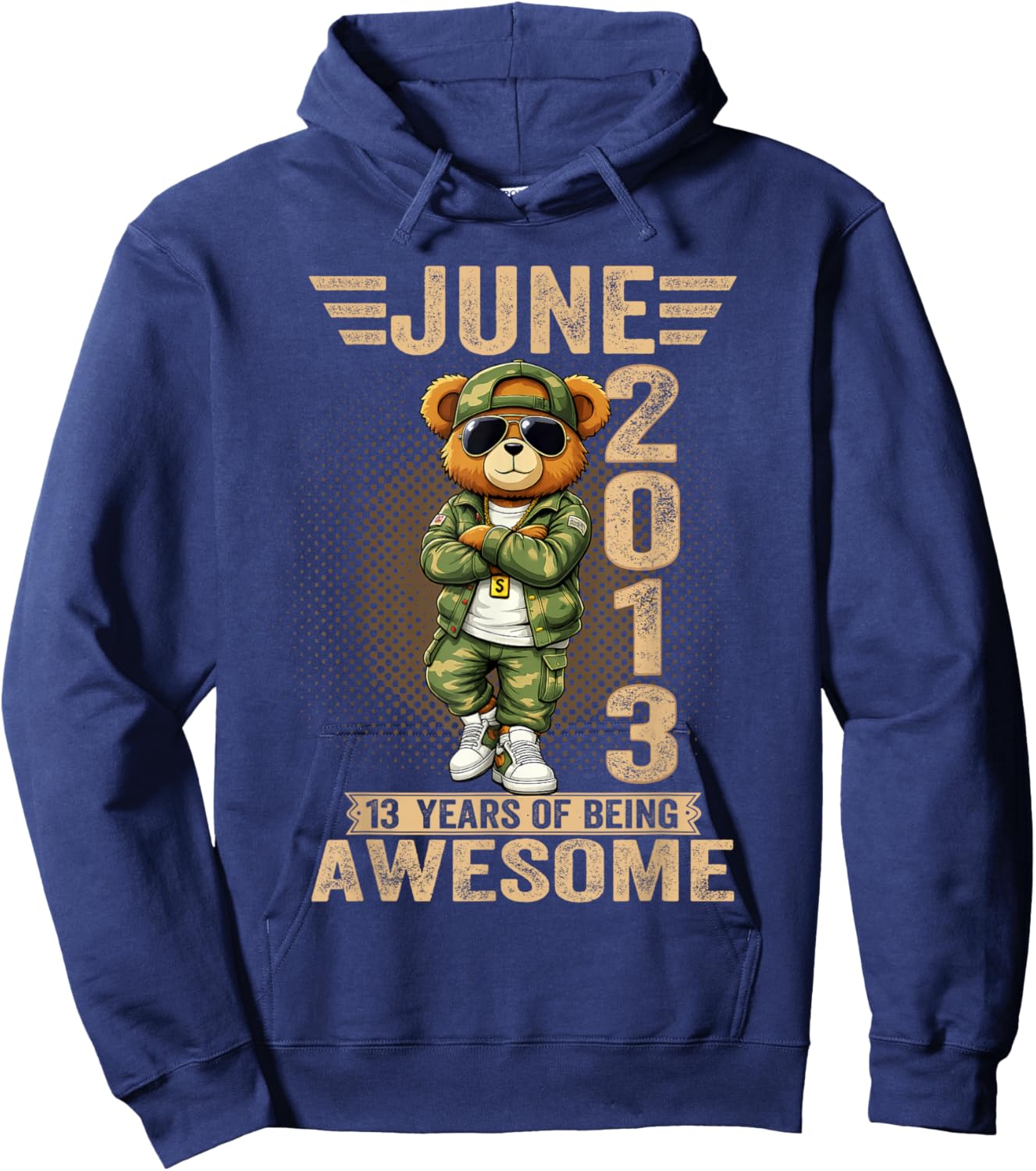 Décorations d'anniversaire 13 Juin 2013 pour Homme 13 Ans Hoodie - Hoodie | Navy