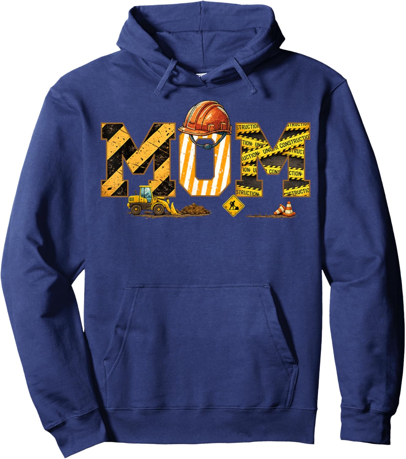 Mom Construction Birthday Hoodie - Hoodie | Navy