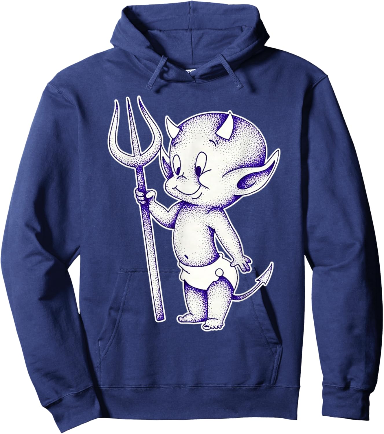Baby Devil Demon Pitchfork Tattoo Flash Hoodie - Hoodie | Navy