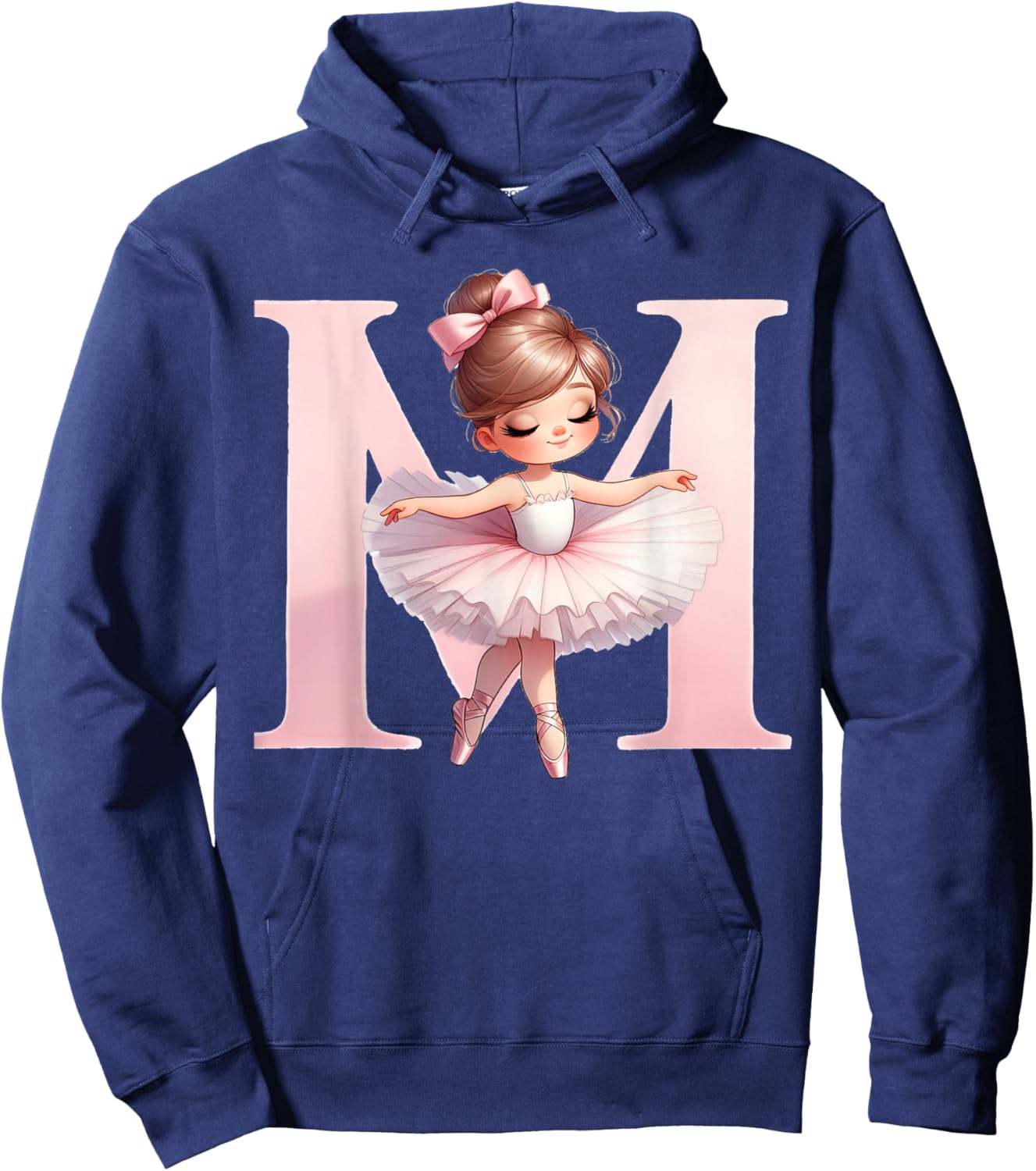Ballerina Girl Dancing Name First Letter M Girly Tutu Ballet Hoodie - Hoodie | Navy