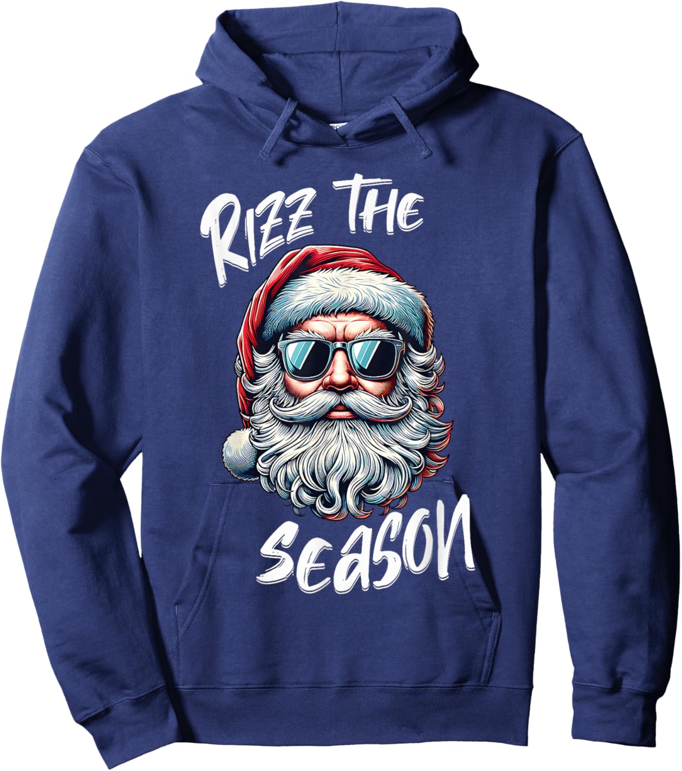 Rizz The Season Teens Kids School Christmas Santa Claus Hoodie - Hoodie | Navy